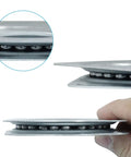 Heavy Duty 2 Pack 3 Inch Lazy Susan Turntable Smooth 360 Ball Bearing Rotation Galvanized Steel Cabinet Organizer close-up showing ball bearings.