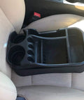 Must Have Ride Universal Floor Console Organizer For Cars Trucks And Minivans Black ABS Vinyl Clutter Catcher on car seat