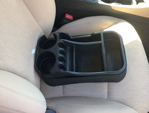Must Have Ride Universal Floor Console Organizer For Cars Trucks And Minivans Black ABS Vinyl Clutter Catcher on car seat