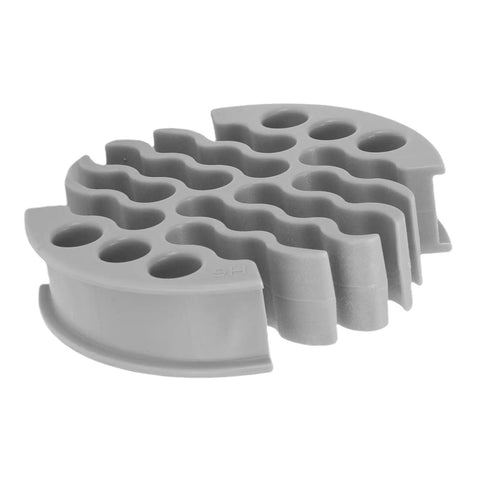 Straight Shooting Wire Comb For 30 Network Cables With Slick Slip Through Design And Zero Tangling Drama on gray silicone base.
