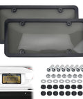 Clear License Plate Covers And Frames With Screws Caps And Washers For Standard US Plates Rust Proof Auto Plate Holder Universal Protector For Cars Trucks SUVs No Tools Needed