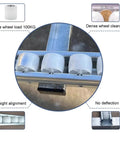 Game Changer Light Duty Roller Conveyor Table Featuring Hella Durable Abs Plastic Rollers, showcasing dense wheel clearance and straight alignment.