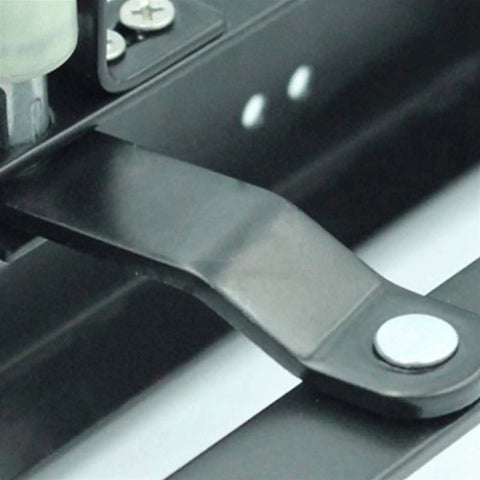 Close-up of Hidden Folding Seat Hinge Kit For Cabinets And Closets Beefy Heavy Duty Stool Bracket Hinges in matte black metal