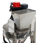 Automatic Desktop Powder Filling Machine Slick Screw Doser With Conveyor For Coffee Sugar Granules Hella Precise Dosage 10 To 200 Grams Built Tough detailed view of stainless steel hopper and motor.