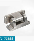 Heavy Duty Steel Door Hinge Built To Survive Freezing Days Or Sweltering Summer Heat, polished stainless steel, close-up view.