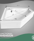 Alexander II 24 Inch Corner Wall Mounted Bathroom Sink White With Overflow Space Saving Ceramic Sink For Small Bathrooms