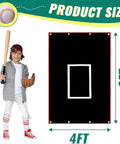 Portable Baseball Batting Backstop 4x6 Ft PVC Vinyl Quick Setup Backdrop with child holding bat and glove