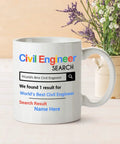 Personalized Civil Engineer Mug For Men And Women, Nailed It Gift For Grandpa Boyfriend Or Colleague, 11oz Or 15oz, Worlds Best Civil Engineer Vibes