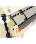 24 Inch Box And Pan Brake For Sheet Metal, Heavy Duty 20 Gauge Capacity, close-up of adjustable box fingers and bed