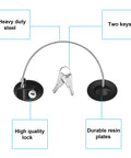 Heavy Duty Four Pack Slide Bolt Locks For Fridge And Cupboards With Backup Keys showing steel locks, two keys, and durable resin plates.