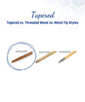60-Inch Flo-Pac Tapered Wood Handle With Lacquered Hardwood For Standard Threaded Tools, shown with other handle styles.