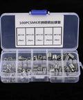 Cool M6 Threaded Insert Kit With 100pcs Stainless Steel Repair Parts For Stripped Screw Holes In Five Sizes Including Deep Threading Specs And A Tidy Divided Storage Box, open storage case with M6 stainless steel inserts
