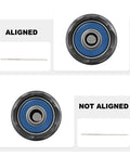 Top-Shelf Stainless Steel Bore Alignment Rod For 6.5 Creedmoor with alignment comparison, showing aligned and not aligned statuses.
