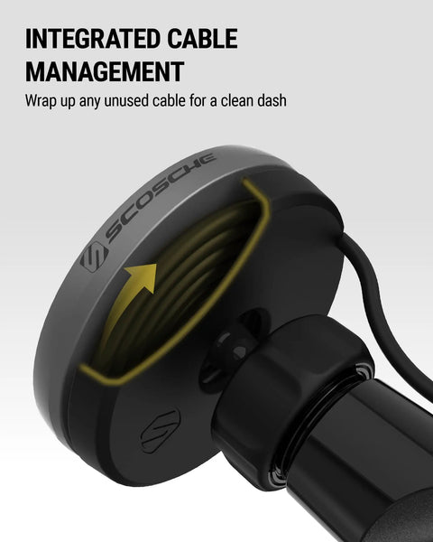 Close-up of Qi2 Wireless MagSafe Car Charger Mount With 15W Magnetic Phone Holder showing integrated cable management.
