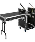 Heavy Duty 12U Server Rack Cabinet Built Tough For IT Network Rigs And Pro Audio Gear Featuring Hassle Free Adjustable Mounting Rails with table stand