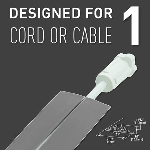 Floor Cord Management Kit With Corduct Cord Protector Wire Organizer And Hider Rubber Cable Cover Concealer Gray Five Feet Long Model CDG5 close-up