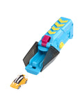 Dope Orange Axion Battle Racer Car And Launcher Set with blue launcher and orange micro car, over 600 MPH scale speed.