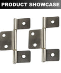 Triple Leaf Surface Mount Cabinet Hinges, Satin Nickel Finish With Quick Install Hardware Kit, shown from a frontal angle.