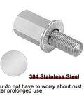 2 Pack Bicycle Axle Extenders 3/8-26 TPI Stainless Steel Extension Bolts With Self Locking Washers close-up view