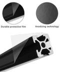 10 Pack T Slot 2020 Aluminum Extrusion 600mm European Standard Black Anodized Profile showing protective film and anodizing technology