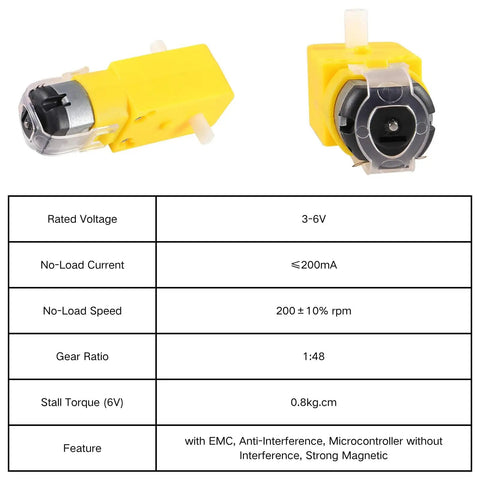 Yellow motor from DIY DC Motor Kit For Makers With Dual 3V To 12V Motors Up To 25000 RPM 60 Gear Pack Awesome Paddles And Propellers