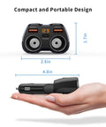 Compact size demonstration of Beefed Up 180W Dual Cigarette Lighter Splitter With Independent Switches And Two Sockets QC3 And 20W PD USB C Car Charger in hand.