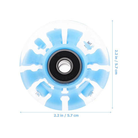 Luminous Roller Skate Wheels 4 Pack PU Light Up Quad Skates Wheels For Outdoor Skating Durable Wear Resistant Parts With Blue Glow
