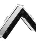 4 Pieces Aluminum Alloy Sofa Legs Replacement For Cabinets And TV Stands L Shaped Design Elevate Your Furniture And Cut Cleaning Hassles With Quick No Drill Install Black Finish with dimensions 12cm and 2.7cm