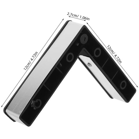 4 Pieces Aluminum Alloy Sofa Legs Replacement For Cabinets And TV Stands L Shaped Design Elevate Your Furniture And Cut Cleaning Hassles With Quick No Drill Install Black Finish with dimensions 12cm and 2.7cm