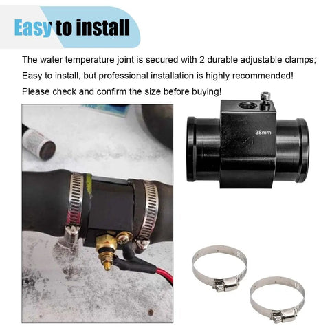 3 Pack Rugged Aluminum Water Temperature Joint Pipe 38mm Coolant Hose Swap Kill The Overheat Stress Straight Up Fix for installation with clamps.