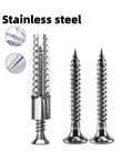 Stainless Steel Serrated Expansion Heavy Duty Hollow Wall Anchors With Screws Kit For Concrete Hollow And Wood Surfaces 50 Sets 5x30
