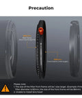 Side view of 82mm Dope Diffusion Mist Filter With ND Quarter And Variable ND Two To Thirty Two Stops One To Five Plus Circular Polarizer CPL For Camera Lenses Nano X Series 28 Multi Coated Pro Grade All In One HD Filter with size detail annotations