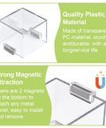 Magnetic Button Switch Cover Guard Transparent Clear Plastic Push Button Protector 1 Pack with magnets, 65x54x42 mm