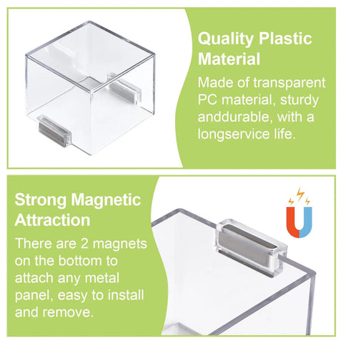 Magnetic Button Switch Cover Guard Transparent Clear Plastic Push Button Protector 1 Pack with magnets, 65x54x42 mm