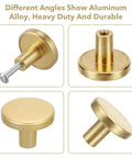 Gold Cabinet Knobs Bulk Pack 50 Pcs 1-1/6 Inch 30mm Drawer Pulls For Dresser And Kitchen Cabinets Durable Metal Hardware