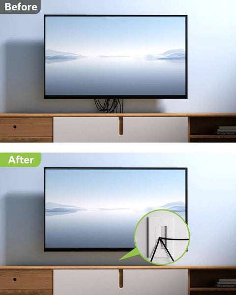 Brush Wall Plate for Cable Pass Through, Single Gang, 2 Pack, White, In Wall Cable Management for TV Mounts, Hide Cords Cleanly, Fits Most Mount Brackets, Discreet Casing for Home Entertainment Cables installed behind wall-mounted TV