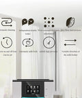 Icons demonstrating features of Real Deal Fully Automatic Espresso Machine With Built In Bean Grinder 19 Bar Pump Programmable Smart Coffee Maker Featuring Fast Heating And Auto Cleaning System Black.