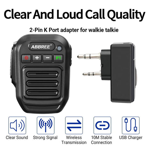 Wireless Handheld Speaker Mic For Baofeng 2 Pin Walkie Talkie Shoulder Microphone Compatible With UV5R UV5RA Plus BF-F8HP