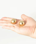 Set Of 2 Gold 22mm Metal Ball Lamp Finials Caps Knobs With Dual Thread Fit For 1/4-27 And 1/8 IP Harp Shades in hand