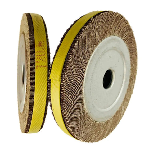 Two 200mm Nonwoven Polishing Wheels for Stainless Steel Aluminum Copper Iron and Wood Abrasive Flap Wheel 1 Pc, side view