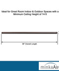 36 Inch Ceiling Fan Downrod In Oil Rubbed Bronze For Tall Ceilings Three Quarter Inch Diameter Heavy Duty Construction