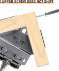 Stainless Steel 90 Degree Corner Clamp Set With Adjustable Swivel Jaws, Dope Pro Grade Right Angle Woodworking Clamp For DIY Cabinet Framing, Precise Joint Alignment, And Workshop Projects, stainless steel corner clamp holding wood at 90 degrees