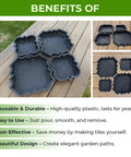 4 Piece Pathmaker Concrete Molds Set For DIY Paver Stones And Stepstones Pro Grade Reusable Plastic Cement Molds, garden view