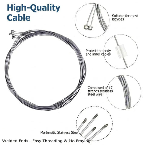 Shifter Cable Kit For Bikes 30 Piece Complete Set With Stainless Steel Inner Wires In 1.55m And 2.1m Plus 2m Housing details