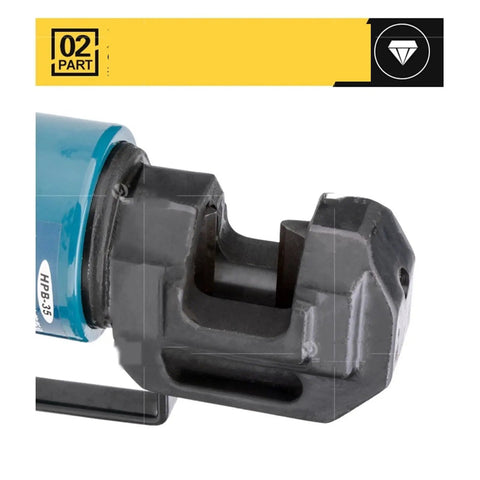 Heavy Duty Portable Hydraulic Steel Bar Shear With 360 Degree Swivel Head Cr12Mov Blade Rebar Cutter Tool For 8To 32mm Rods close-up of cutting head.