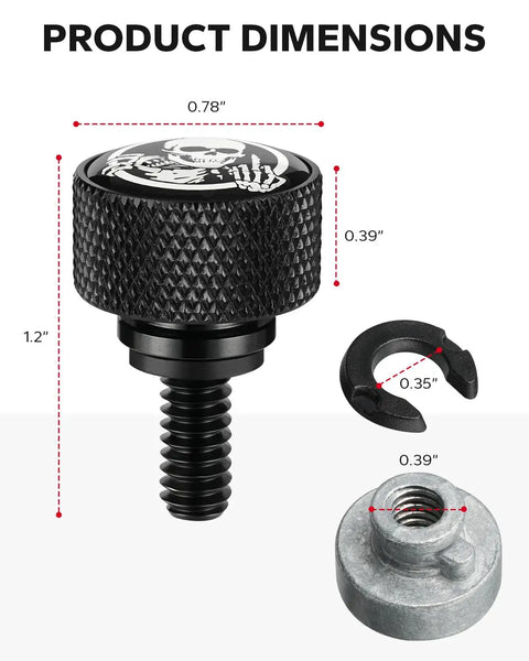 Stainless Steel Skull Pattern Seat Bolt Kit With Screws And Mounts For Harley Touring Sportster Softail Dyna 1996-2026