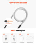 Induction Heater Bolt Removal Kit 1500W 110V with 8 coils for rusted screws, various coil sizes displayed with thickness detail.