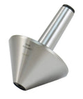 Side view of Shars 5MT bull-nose live center for lathe hollow turning, 75°; silver steel body
