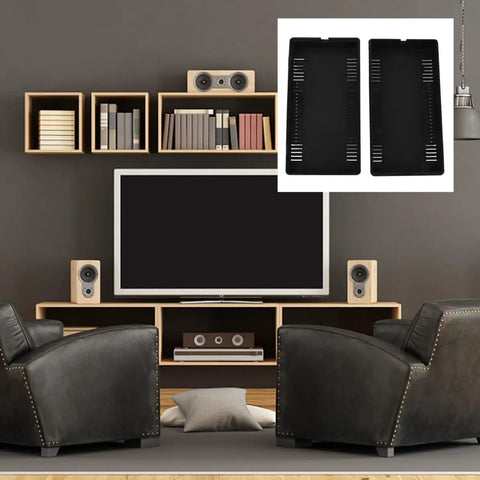Hot New Deal! 2 Pack Black Plastic Junction Boxes For Your Electrical Builds displayed in a modern living room setting.