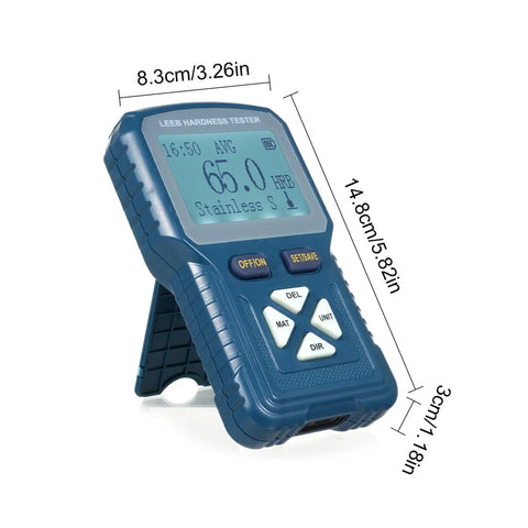 Badass Portable Digital Hardness Tester for Metals Heavy Duty Durometer display showing HFB readings, ergonomic design for easy use.